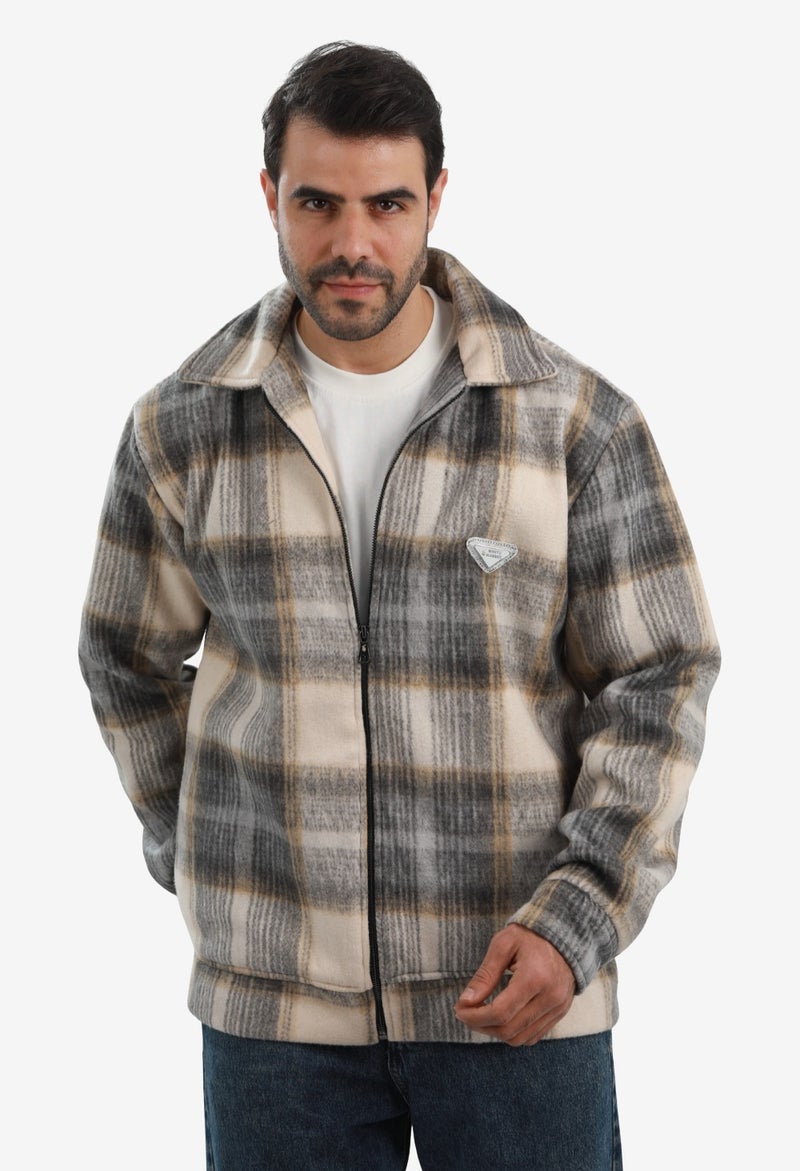 WHITE RABBIT Men’s Plaid Wool Blend Zip Jacket - Image 1